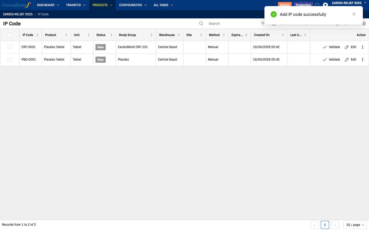 IP Code list with two codes added