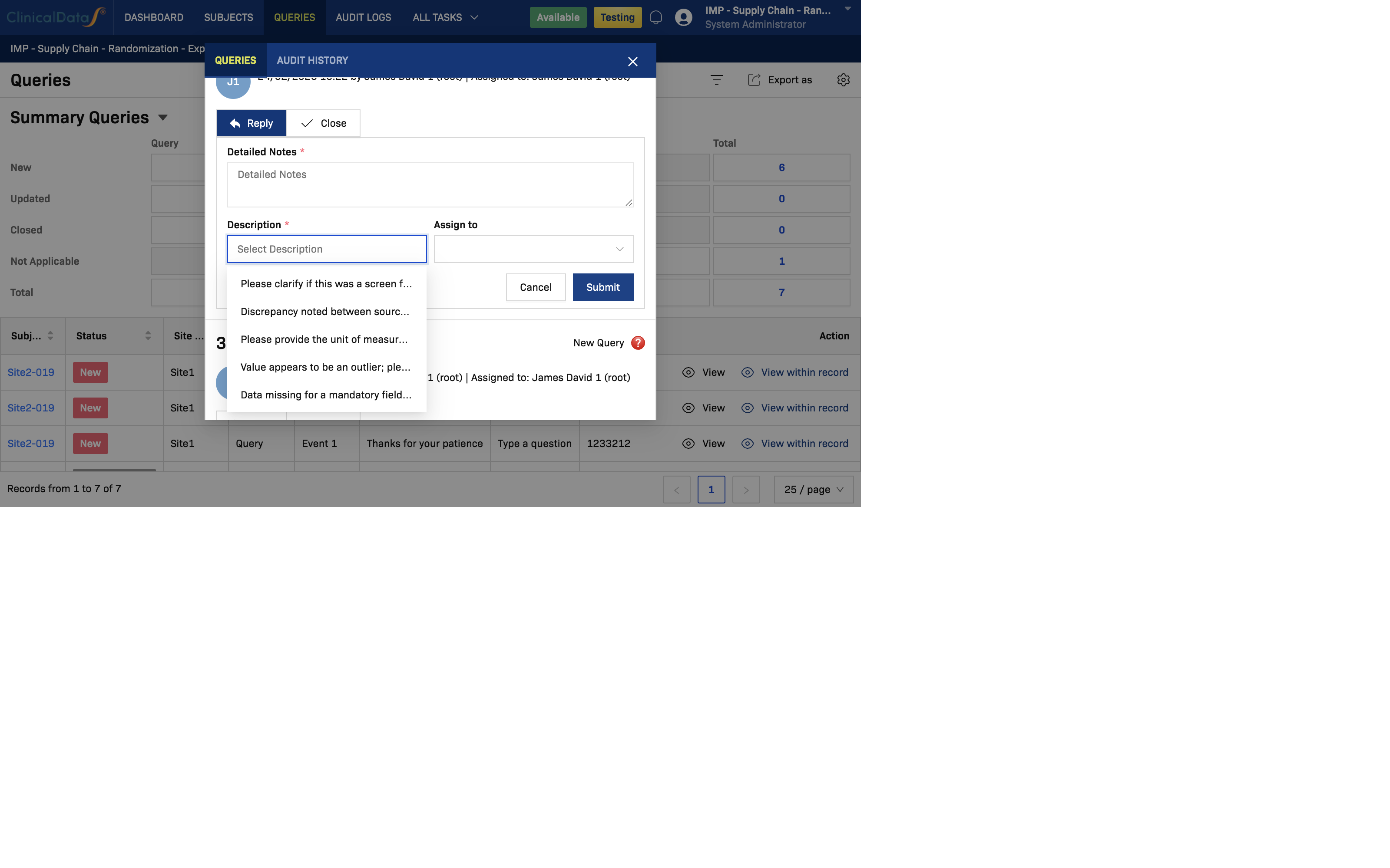 Reply with pre-defined descriptions